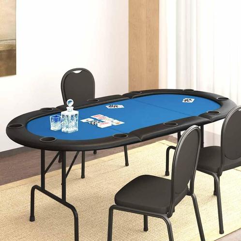 vidaXL Table de poker pliable 10 joueurs Bleu 206x106x75, Maison & Meubles, Tables | Tables d'appoint, Neuf, Envoi