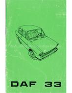 1969 DAF 33 INSTRUCTIEBOEKJE NEDERLANDS, Ophalen of Verzenden