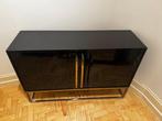 Dressoir - Hout, Roestvrij staal - Moderne zwart dressoir, Huis en Inrichting, Nieuw