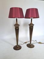 Lampe de table - Laiton - Deux grandes lampes de table de 58