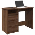 vidaXL Bureau 102x50x75 cm bewerkt hout bruin eikenkleurig, Huis en Inrichting, Verzenden, Nieuw