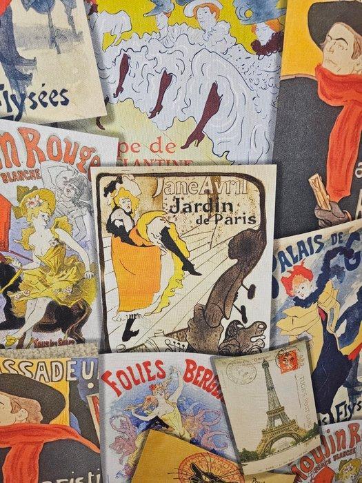 Manifesten van de Belle Époque op textiel in Limited edition, Antiek en Kunst, Antiek | Tapijten, Tafelkleden en Textiel