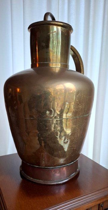 Melkkan - Koper - Grote melk bus rood/geel, Antiquités & Art, Antiquités | Autres Antiquités