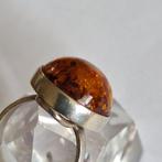 Zonder Minimumprijs - Ring 925 Ring met Grote Amber. 2x, Handtassen en Accessoires