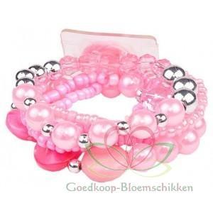 Corsage polscorsage-armband potpourri roze handmade polscor, Huis en Inrichting, Woonaccessoires | Kunstplanten en Kunstbloemen
