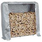 vidaXL Haardhoutrek met regenhoes 150x25x150 cm, Verzenden