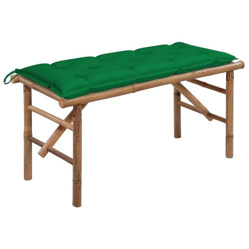 vidaXL Tuinbank inklapbaar met kussen 118 cm bamboe, Tuin en Terras, Tuinsets en Loungesets, Nieuw, Verzenden