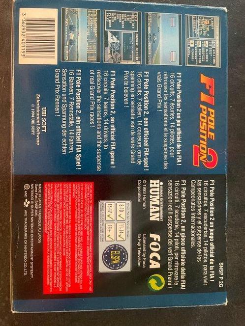 Nintendo, Ubisoft - Snes - F1 Pole Position 2 - Videogame -, Games en Spelcomputers, Spelcomputers | Overige Accessoires