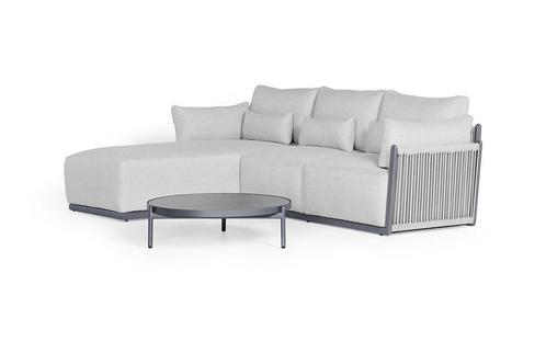 Suns Sorrento chaise longue loungeset soft grey rechts |, Tuin en Terras, Tuinsets en Loungesets