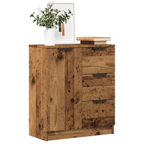 vidaXL Dressoir 60x30x70 cm bewerkt hout oud houtkleurig, Huis en Inrichting, Kasten | Dressoirs, Nieuw, Verzenden