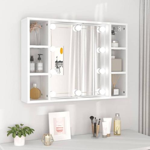 vidaXL Spiegelkast met LED-verlichting 76x15x55 cm wit, Huis en Inrichting, Kasten | Overige, Nieuw, Verzenden