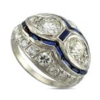 Bague Bague exclusive en platine Art Déco avec 1,60 carats