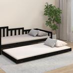 vidaXL Bedframe massief grenenhout zwart 100x200 cm, Huis en Inrichting, Slaapkamer | Bedden, Verzenden, Nieuw