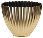 Bloempot Bloemenvaas met ribbels Goud 16x13 cm, Nieuw