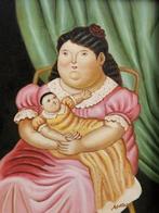 Scuola europea (XX), da Botero - Madre con figlio