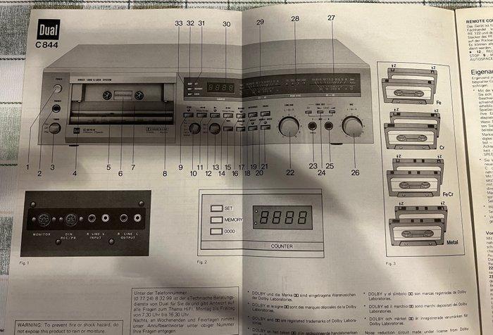 Dual - C844 Cassetterecorder-speler, Audio, Tv en Foto, Radio's