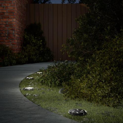 vidaXL Grondlampen 12 st solar met grondpennen warmwit, Tuin en Terras, Buitenverlichting, Nieuw, Verzenden