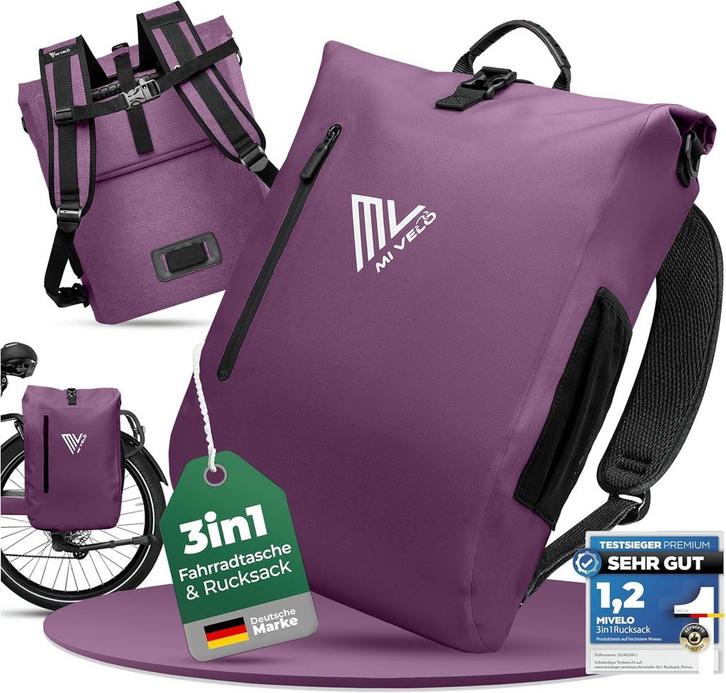 2dekans | MIVELO 3-in-1 Fietstas, Rugzak & Schoudertas –, Handtassen en Accessoires, Tassen | Rugtassen, Ophalen of Verzenden