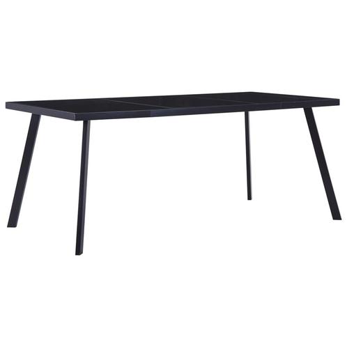 vidaXL Eettafel 160x80x75 cm gehard glas zwart, Huis en Inrichting, Tafels | Eettafels, Nieuw, Verzenden