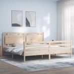 vidaXL Bedframe met hoofdbord massief hout 200x200 cm, Huis en Inrichting, Slaapkamer | Bedden, Verzenden, Nieuw