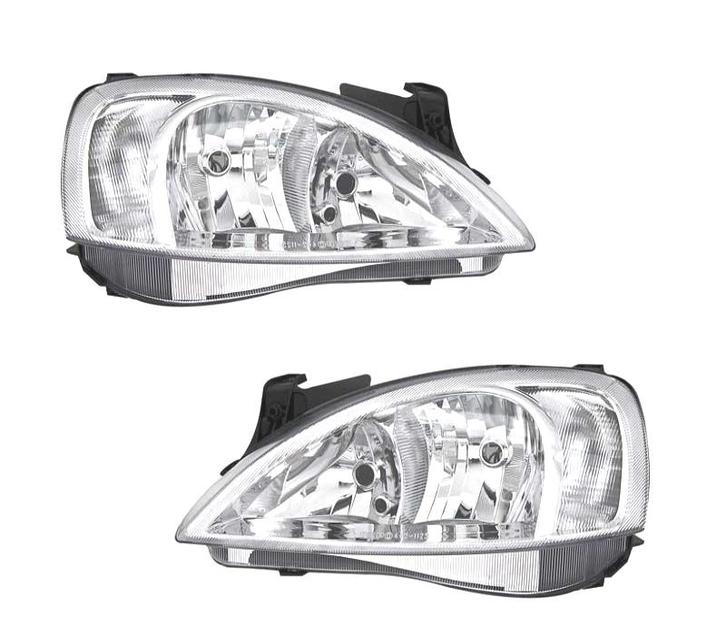 PHARES POUR OPEL CORSA C 00-06 FOND CHROMÉ, Autos : Pièces & Accessoires, Éclairage, Envoi