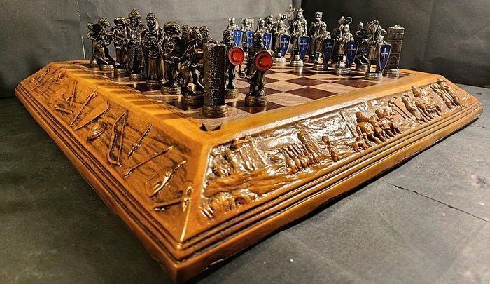 Schaakspel - Las Cruzadas - Koper, hout, Antiek en Kunst, Curiosa en Brocante