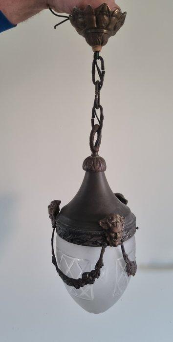 Lamp - Glas, Messing - Italiaanse lamp jaren 50, Antiek en Kunst, Curiosa en Brocante