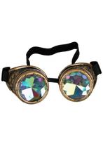 Goggles Steampunk Bril Brons Montuur Caleidoscoop Glazen Bro, Ophalen of Verzenden, Nieuw