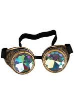 Goggles Steampunk Bril Brons Montuur Caleidoscoop Glazen Bro, Ophalen of Verzenden