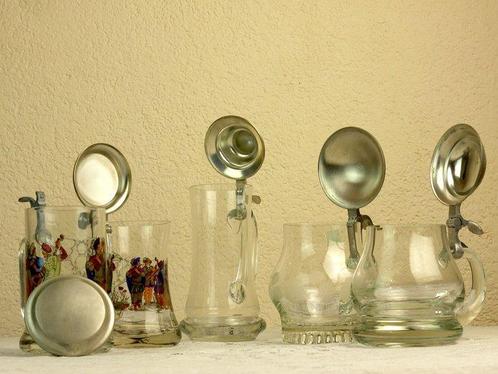 Bierpul (5) - Set van 5 bierglazen - Glas, Tin, Antiek en Kunst, Curiosa en Brocante