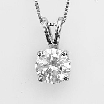 Collier avec pendentif - 14 carats Or blanc -  1.06ct. tw.