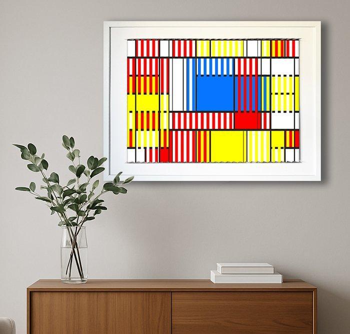 Poplea - Cinétique 3 en 1 MONDRIAN (2000), Antiek en Kunst, Kunst | Schilderijen | Modern