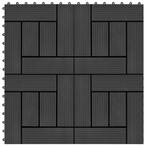 vidaXL Terrastegels 30x30 cm 1 m² HKC zwart 11 st, Doe-het-zelf en Bouw, Nieuw, Verzenden
