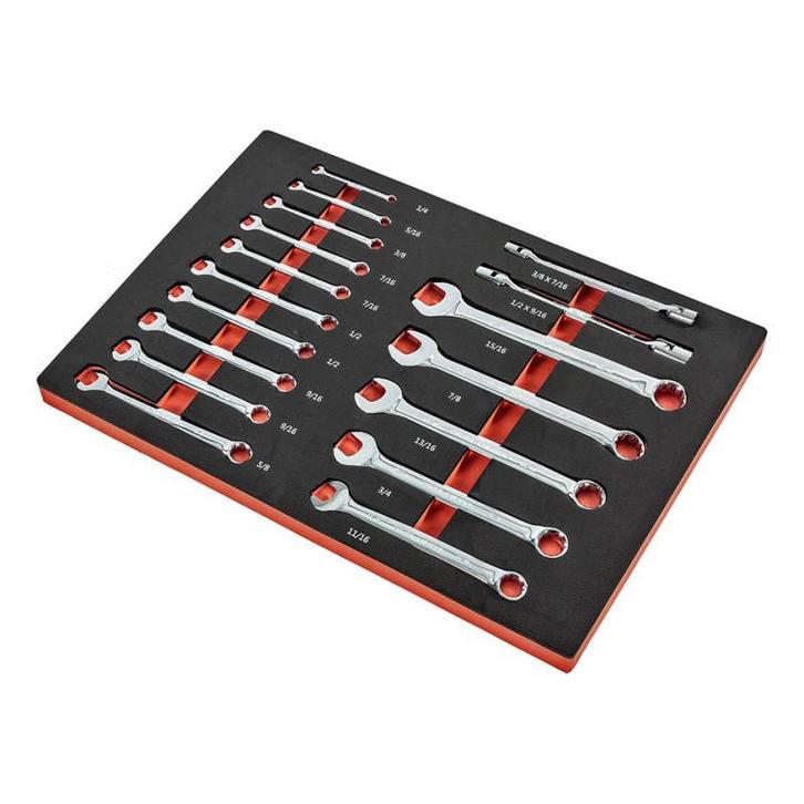 Engelse sleutel set 17 delen in soft foam module - inch, Doe-het-zelf en Bouw, Gereedschapskisten, Ophalen of Verzenden