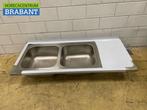 RVS Spoelblad Dubbele spoelbakken 160 x 70 cm Horeca, Zakelijke goederen, Ophalen of Verzenden, Nieuw in verpakking
