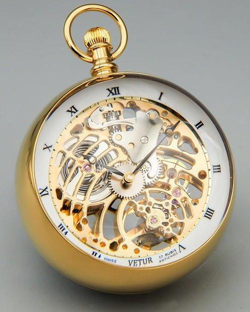 Horloge de bureau - Vetur - NO RESERVE PRICE - Or, plaqué, Antiquités & Art, Antiquités | Horloges