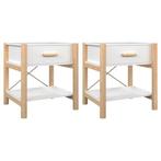 Bewerkt Hout Nachtkastjes Wit | Retour Deal | Meeneemprijs, Minder dan 45 cm, Verzenden, Nieuw, Minder dan 55 cm