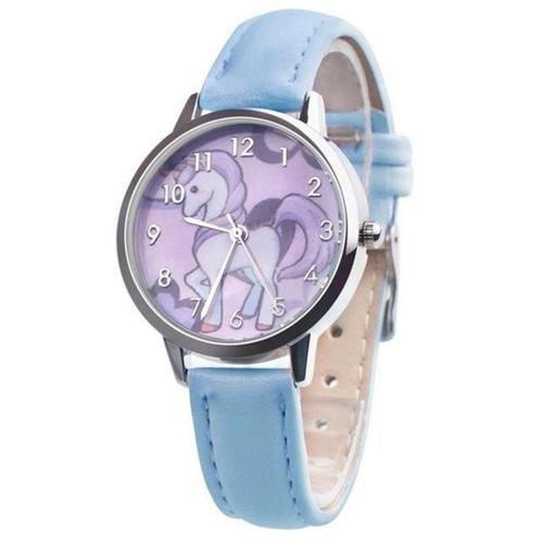 Fako® - Kinderhorloge - Eenhoorn - Unicorn - Blauw, Handtassen en Accessoires, Horloges | Kinderen, Verzenden