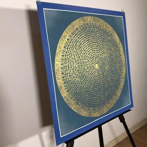 54,7 cm - Painting of Tibetan Tradition - Mandala Mantra, Antiek en Kunst, Kunst | Designobjecten