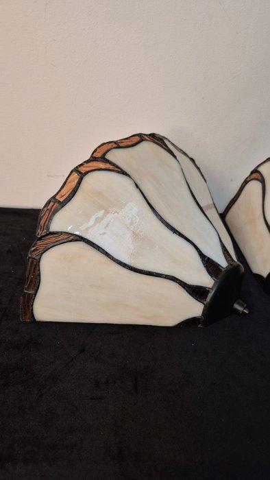 Wandlamp (2) - Glas, Metaal - wandlampen Tiffany stijl, Antiek en Kunst, Curiosa en Brocante