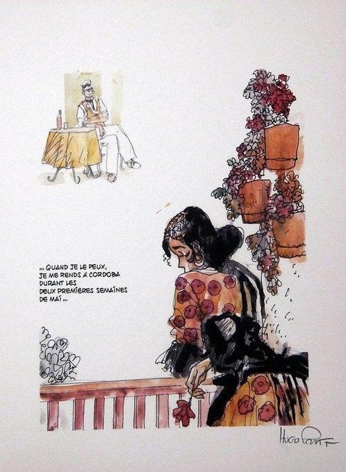 Pratt, Hugo - 1 Offset Print - Corto Maltese - Lady - 1990, Boeken, Strips | Comics