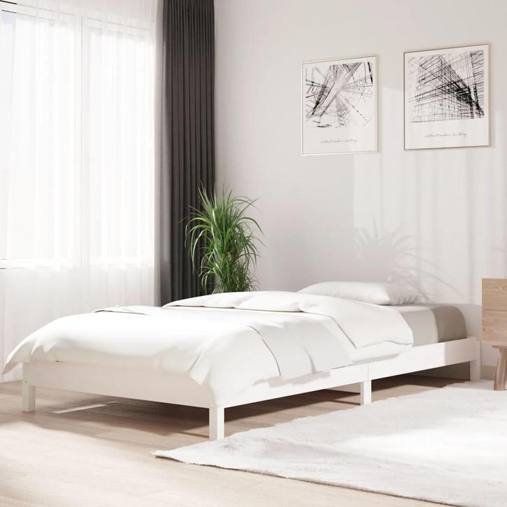 vidaXL Bed stapelbaar 90x200 cm massief grenenhout wit, Huis en Inrichting, Slaapkamer | Bedden, Nieuw, Verzenden