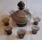 Drankservies (8) - Kristal - Marron Glace en goudkleurig, Antiek en Kunst