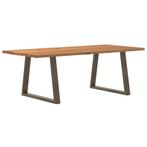 vidaXL Eettafel rechthoekig 220x100x74 cm massief eikenhout, Huis en Inrichting, Verzenden, Nieuw