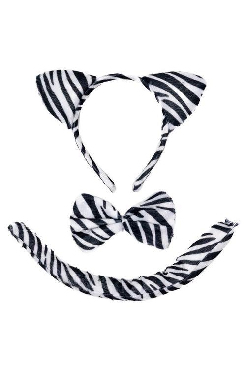 Zebra Tijger Haarband Oren Strik Staart Diadeem Set Zwart Wi, Kleding | Dames, Carnavalskleding en Feestkleding, Nieuw, Ophalen of Verzenden