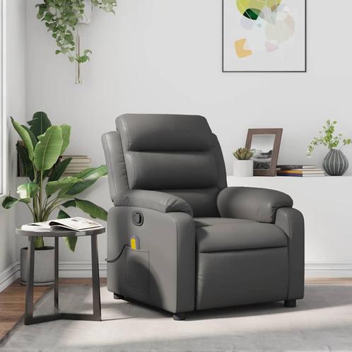 vidaXL Massagestoel verstelbaar kunstleer grijs, Huis en Inrichting, Fauteuils, Nieuw, Verzenden