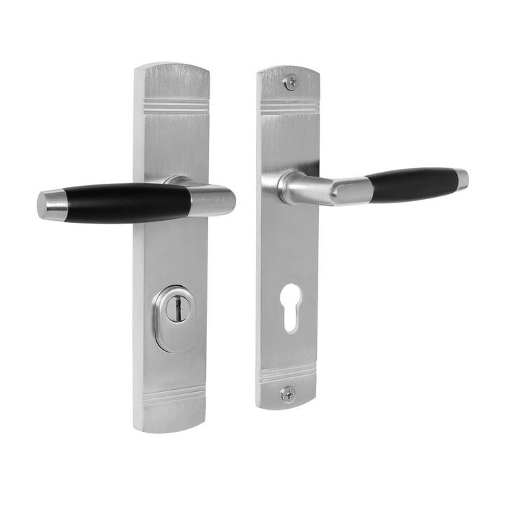 Retro buitendeurbeslag klink/klink PC72 in mat nikkel met..., Bricolage & Construction, Serrurerie de bâtiment & Dispositif de fermeture