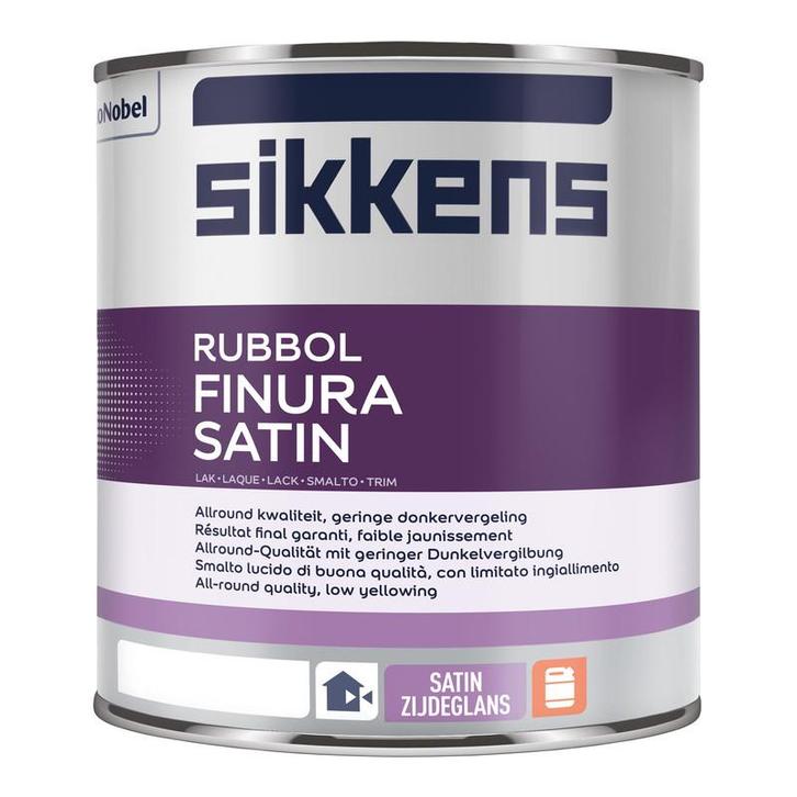 Sikkens Rubbol Finura Satin Wit 5L, Doe-het-zelf en Bouw, Verf, Beits en Lak, Wit, Nieuw, Verzenden