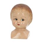 Beeldje - Doll head - Polychroom