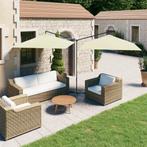 vidaXL Parasol dubbel met stalen paal 600x300 cm zandkleurig, Tuin en Terras, Parasols, Verzenden, Nieuw